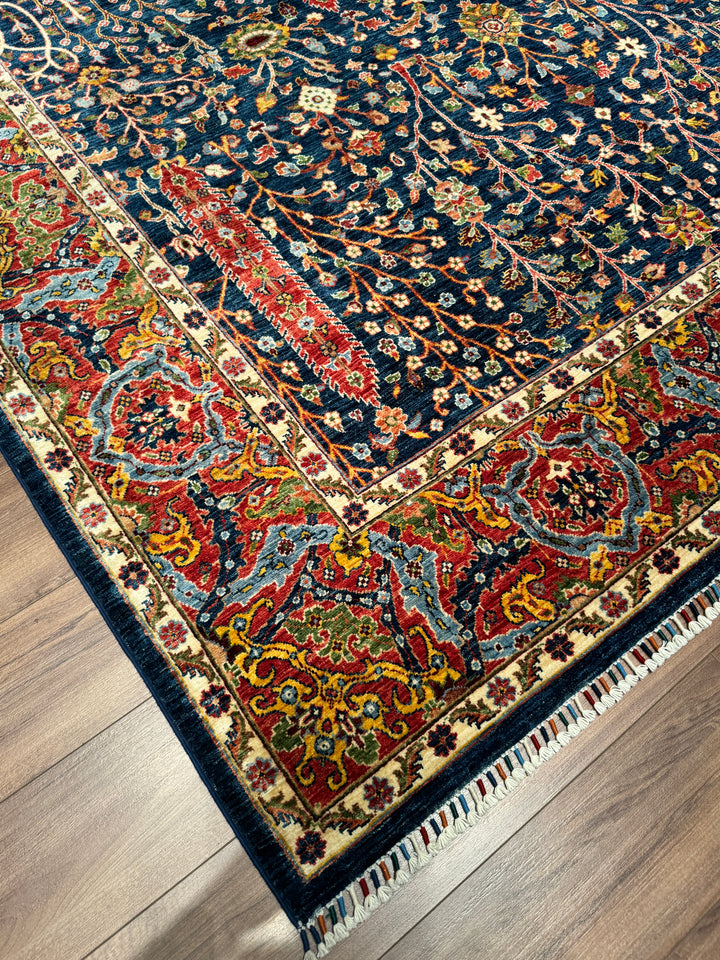 Haris Hayat Ağacı Orijinal El Dokuması Multi Kök Boya Yün Halı 249x314 7.82 Metrekare - 8x10 ft
