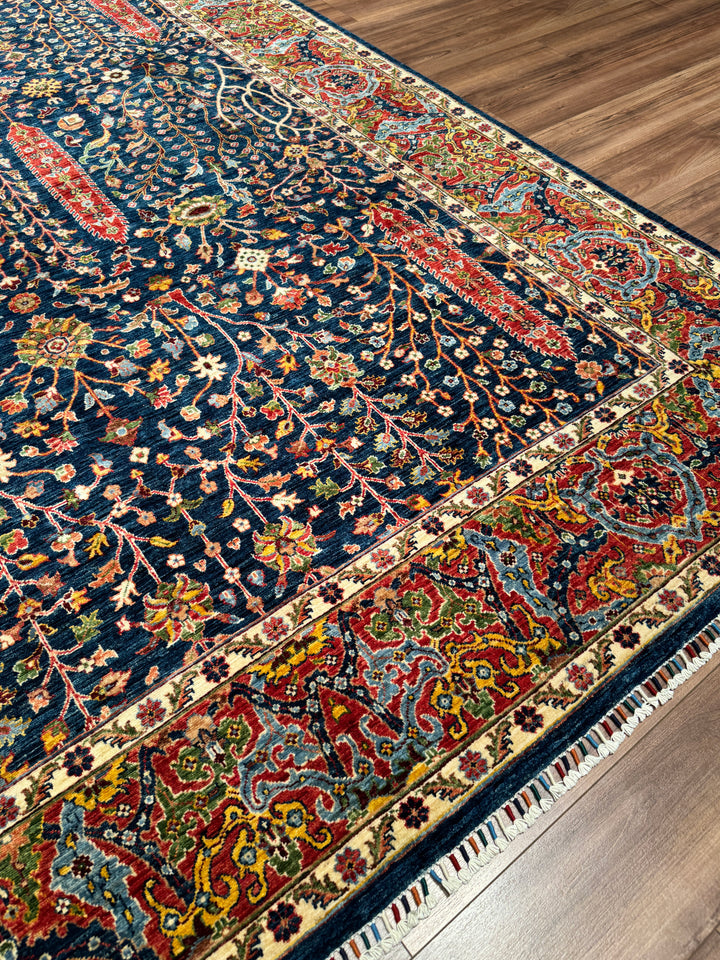 Haris Hayat Ağacı Orijinal El Dokuması Multi Kök Boya Yün Halı 249x314 7.82 Metrekare - 8x10 ft