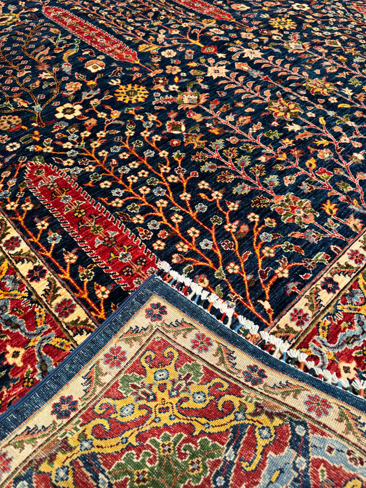 Haris Hayat Ağacı Orijinal El Dokuması Multi Kök Boya Yün Halı 249x314 7.82 Metrekare - 8x10 ft