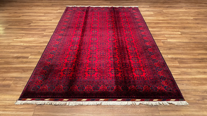 Afghan Carpet Bilcik Original Hand Woven Root Dye Wool 194x297 5.76 Square Meters - 7x10 ft 