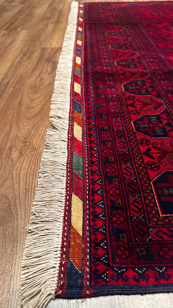 Afghan Carpet Bilcik Original Hand Woven Root Dye Wool 194x297 5.76 Square Meters - 7x10 ft 