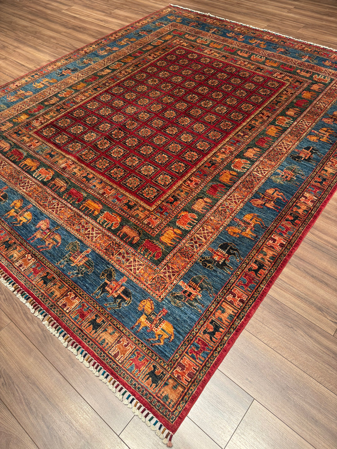 Pazyryk Original Handwoven Multi-Dye Wool Rug 245x297 cm (7.28 square meters) - 8x10 ft 