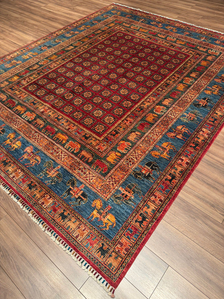 Pazyryk Original Handwoven Multi-Dye Wool Rug 245x297 cm (7.28 square meters) - 8x10 ft 
