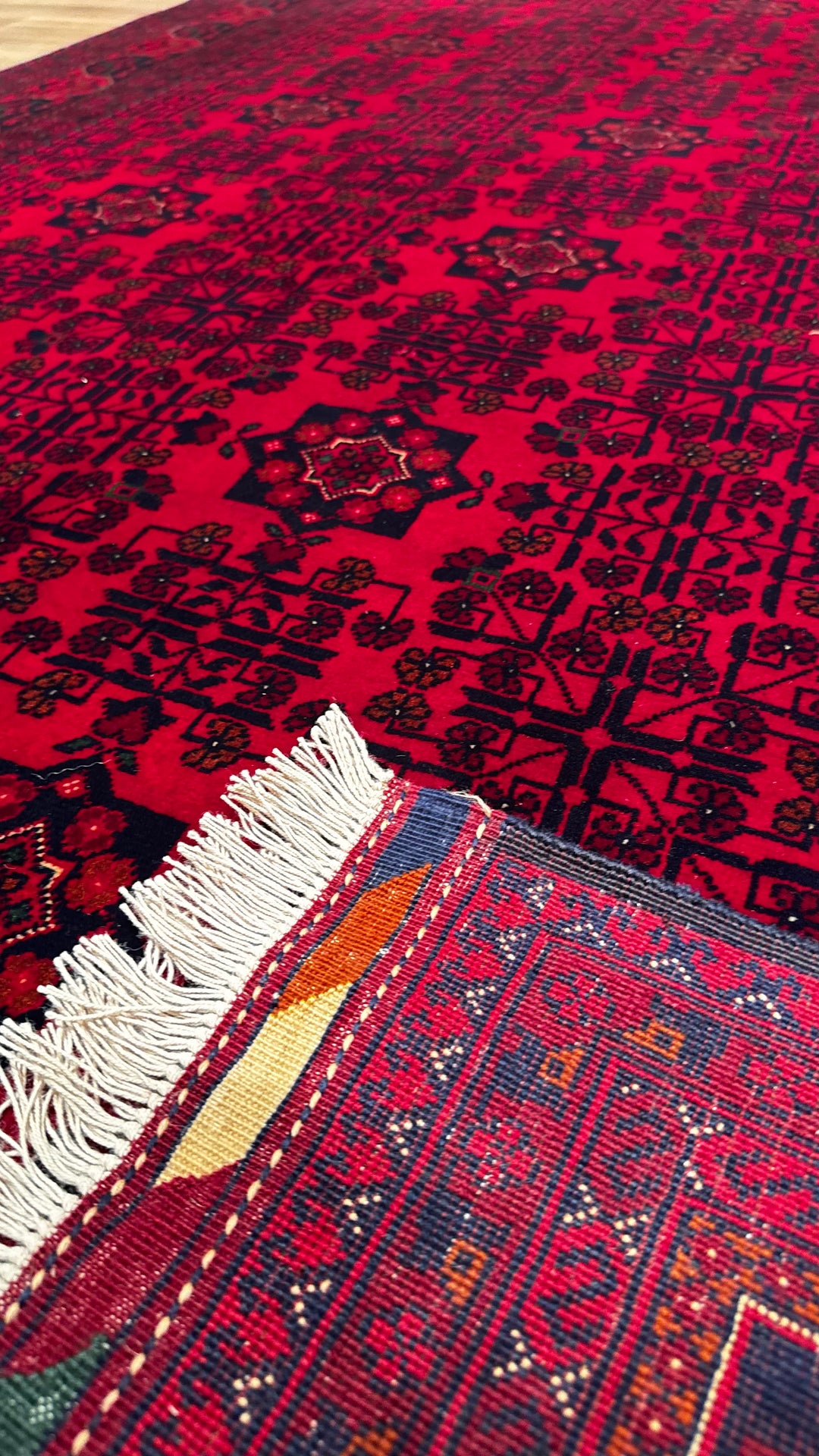 Afghan Carpet Bilcik Original Hand Woven Root Dye Wool 194x297 5.76 Square Meters - 7x10 ft 