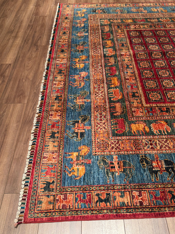 Pazyryk Original Handwoven Multi-Dye Wool Rug 245x297 cm (7.28 square meters) - 8x10 ft 