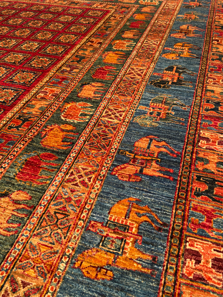 Pazyryk Original Handwoven Multi-Dye Wool Rug 245x297 cm (7.28 square meters) - 8x10 ft 