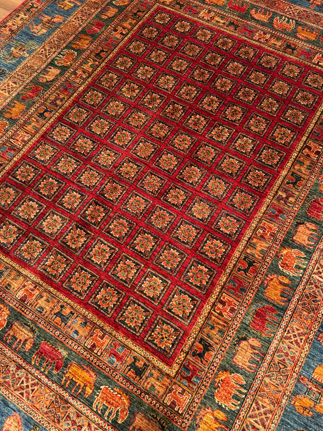 Pazyryk Original Handwoven Multi-Dye Wool Rug 245x297 cm (7.28 square meters) - 8x10 ft 