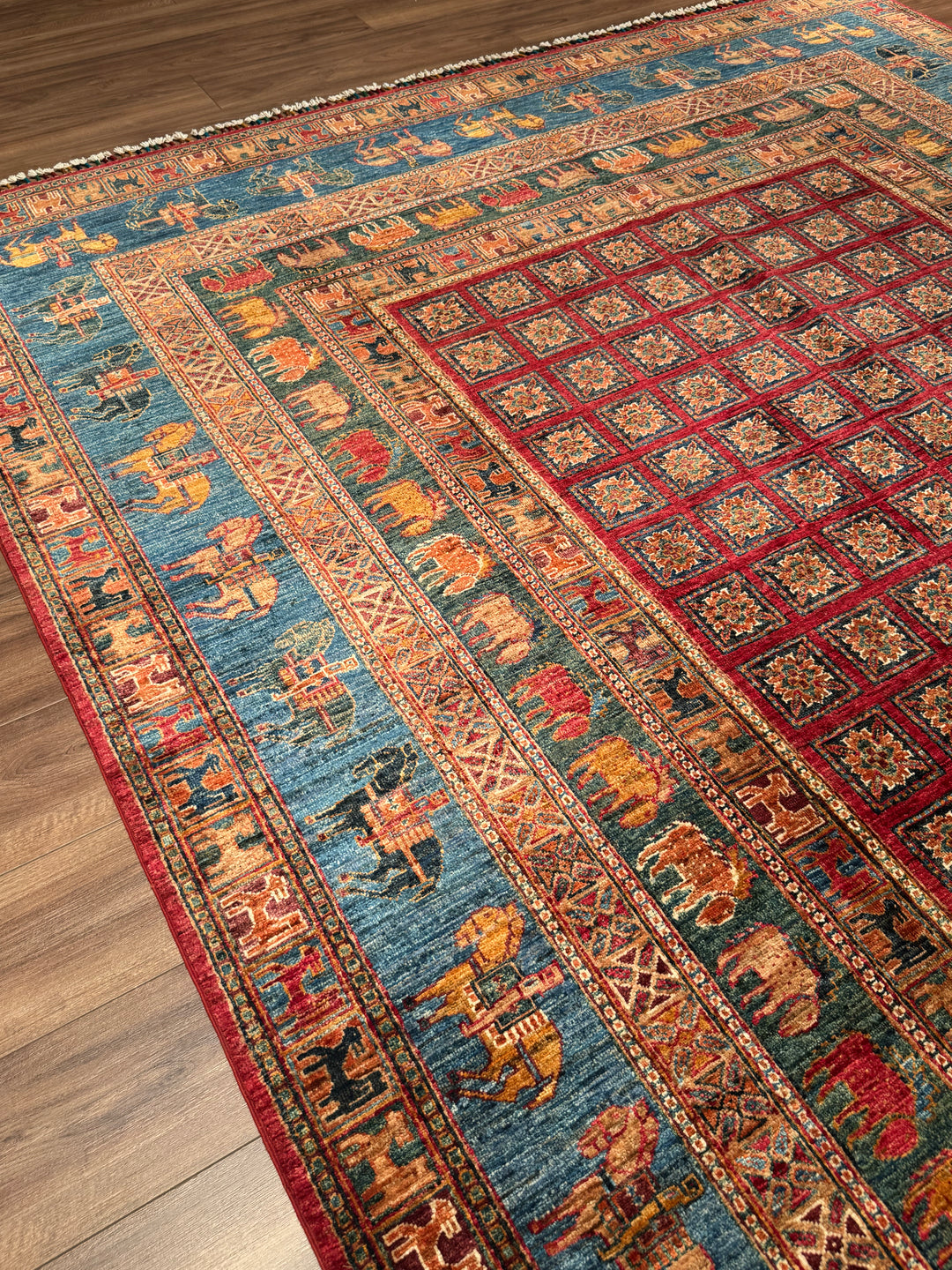 Pazyryk Original Handwoven Multi-Dye Wool Rug 245x297 cm (7.28 square meters) - 8x10 ft 
