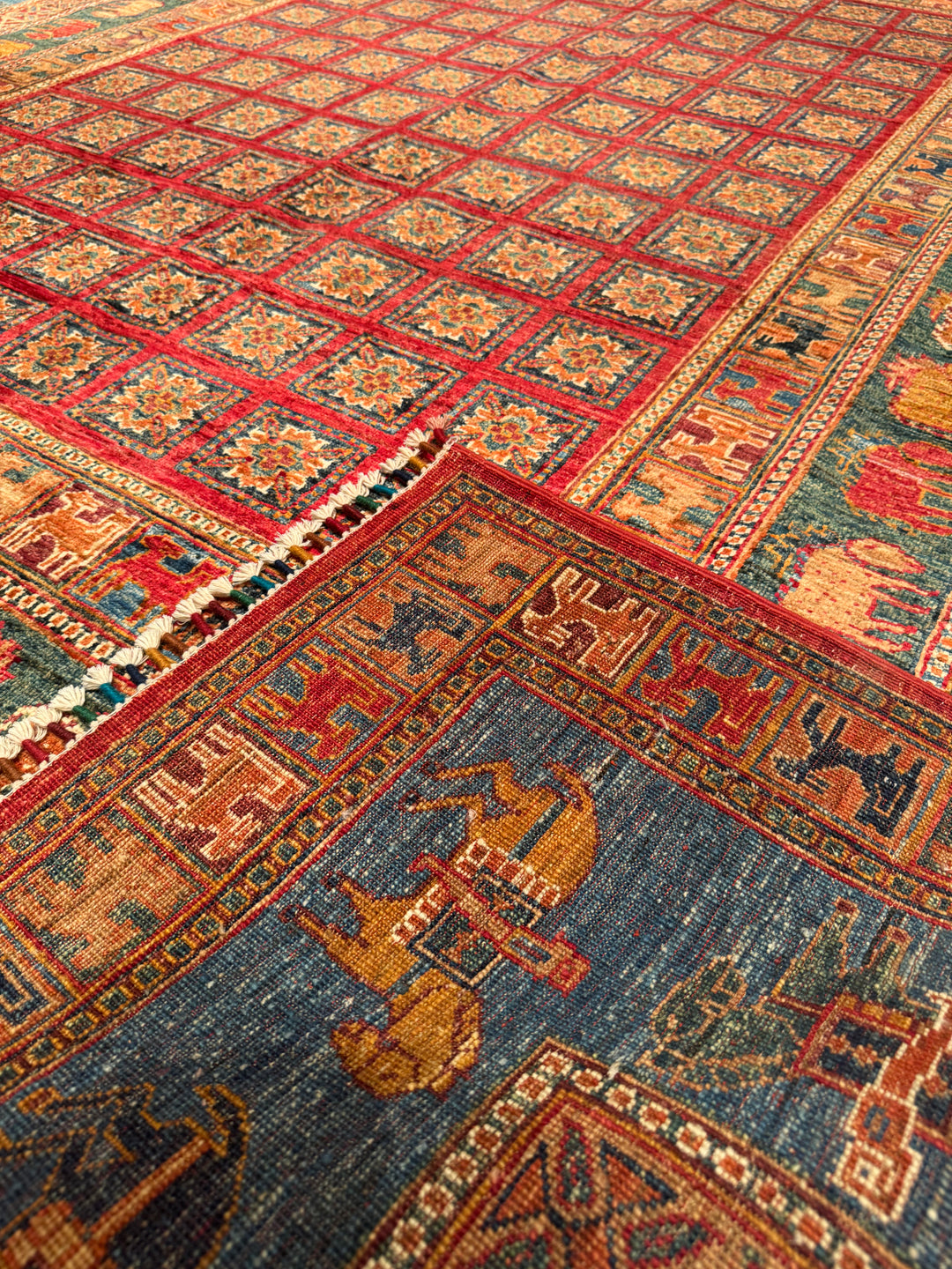 Pazyryk Original Handwoven Multi-Dye Wool Rug 245x297 cm (7.28 square meters) - 8x10 ft 