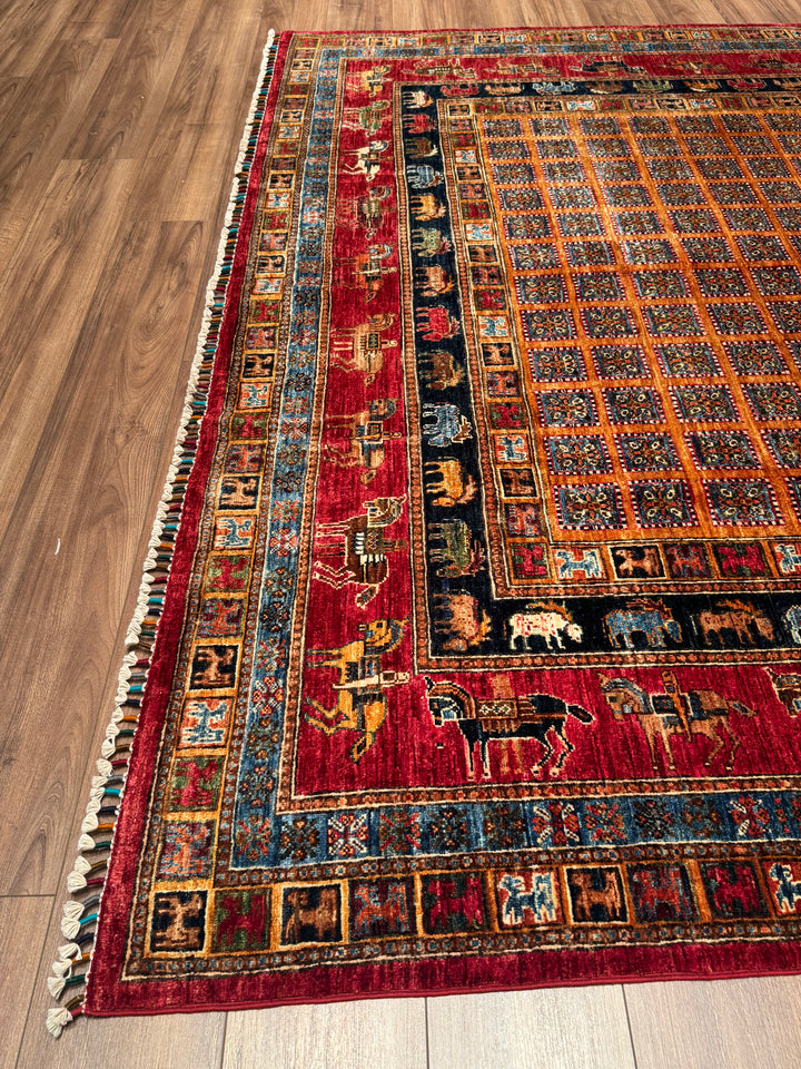 Pazyryk Original Handwoven Multi-Dye Wool Rug 249x306 cm (7.62 square meters) - 8x10 ft 