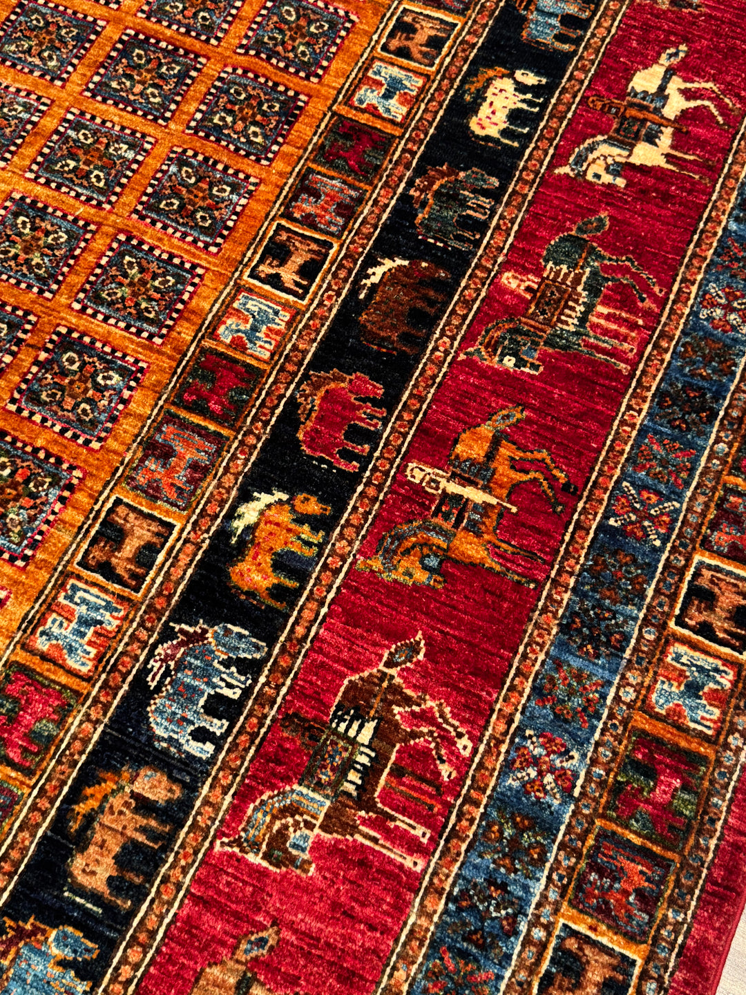 Pazyryk Original Handwoven Multi-Dye Wool Rug 249x306 cm (7.62 square meters) - 8x10 ft 