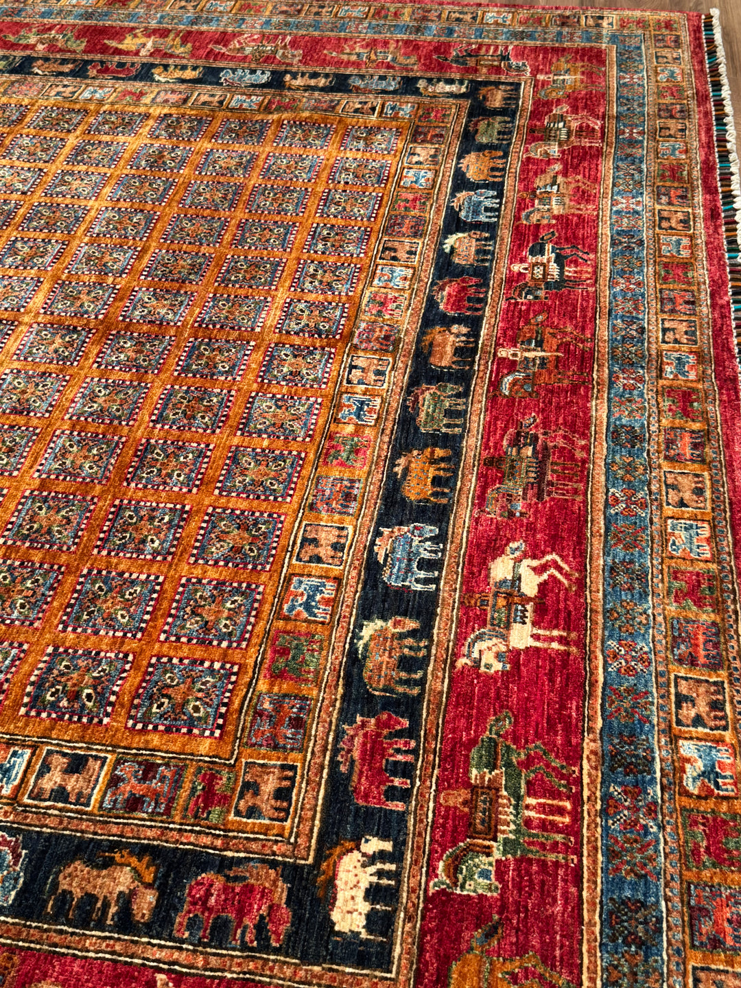 Pazyryk Original Handwoven Multi-Dye Wool Rug 249x306 cm (7.62 square meters) - 8x10 ft 