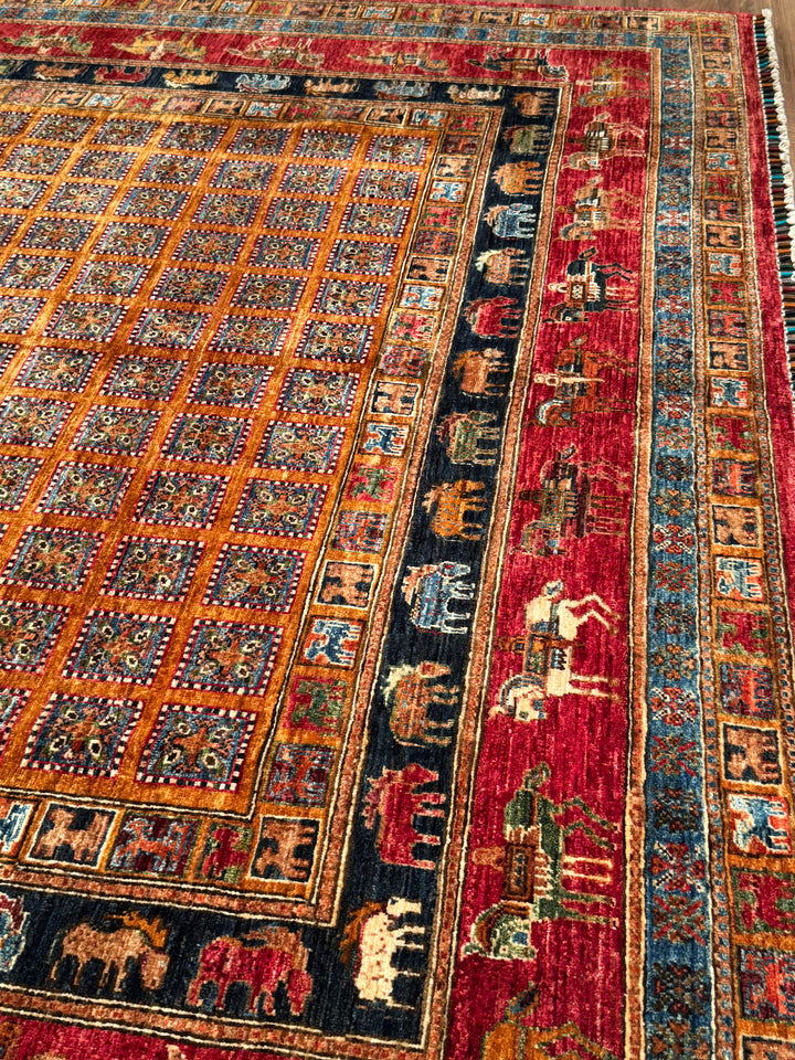 Pazyryk Original Handwoven Multi-Dye Wool Rug 249x306 cm (7.62 square meters) - 8x10 ft 