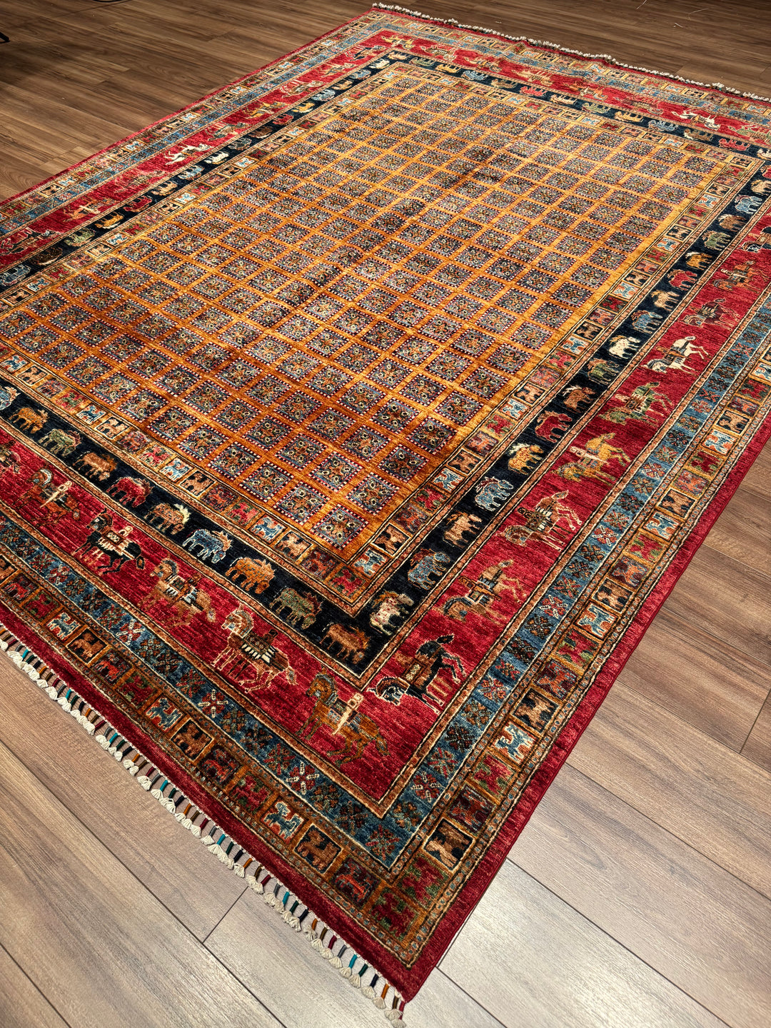 Pazyryk Original Handwoven Multi-Dye Wool Rug 249x306 cm (7.62 square meters) - 8x10 ft 