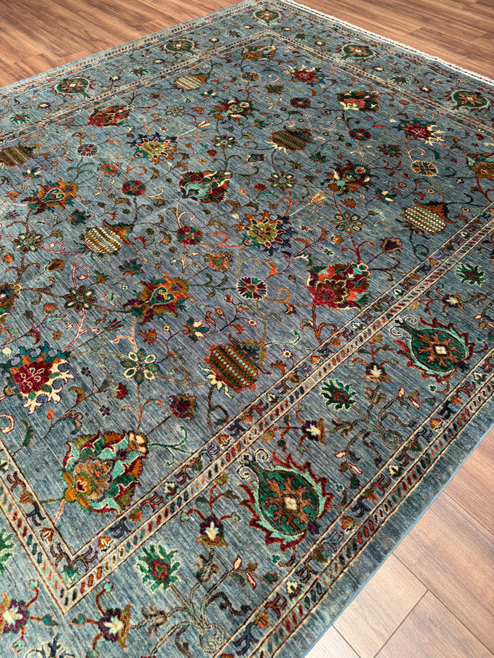 Sultani Binbirgece Orijinal El Dokuması Gri Kök Boya Yün Halı 250x292 7.30 Metrekare - 7x10 ft