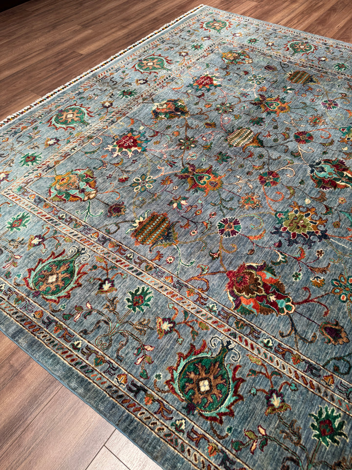 Sultani Binbirgece Orijinal El Dokuması Gri Kök Boya Yün Halı 250x292 7.30 Metrekare - 7x10 ft