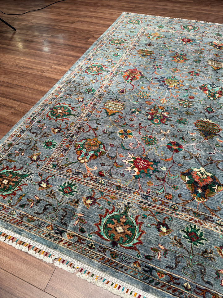 Sultani Binbirgece Orijinal El Dokuması Gri Kök Boya Yün Halı 250x292 7.30 Metrekare - 7x10 ft