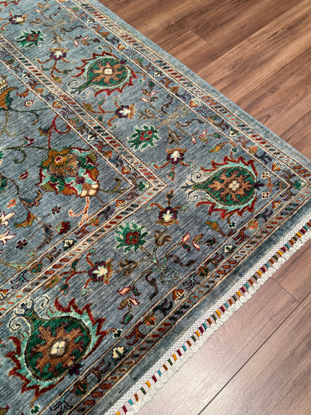 Sultani Binbirgece Orijinal El Dokuması Gri Kök Boya Yün Halı 250x292 7.30 Metrekare - 7x10 ft