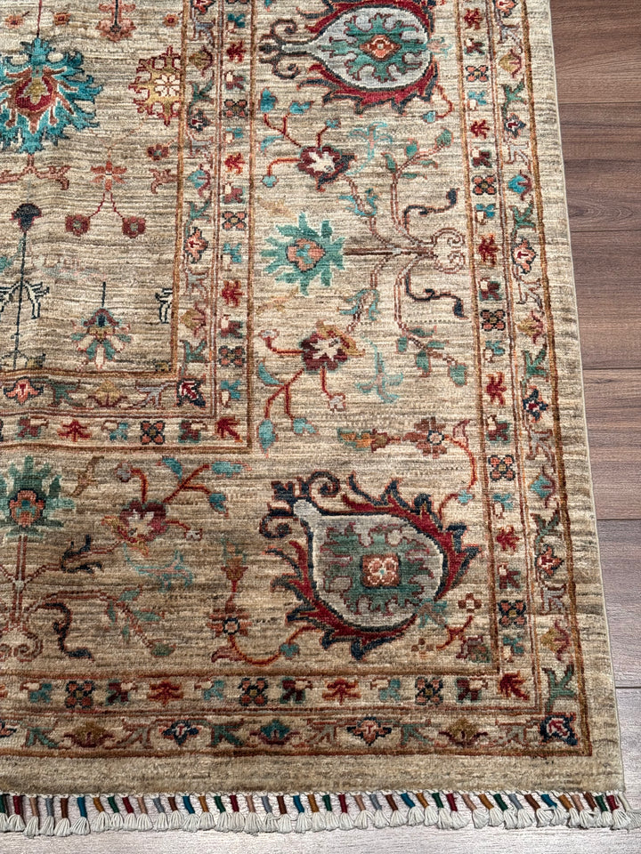 Sultani One Thousand and One Nights Original Handwoven Beige Root Dye Wool Rug 272x377 cm (10.25 square meters) - 9x12 ft 