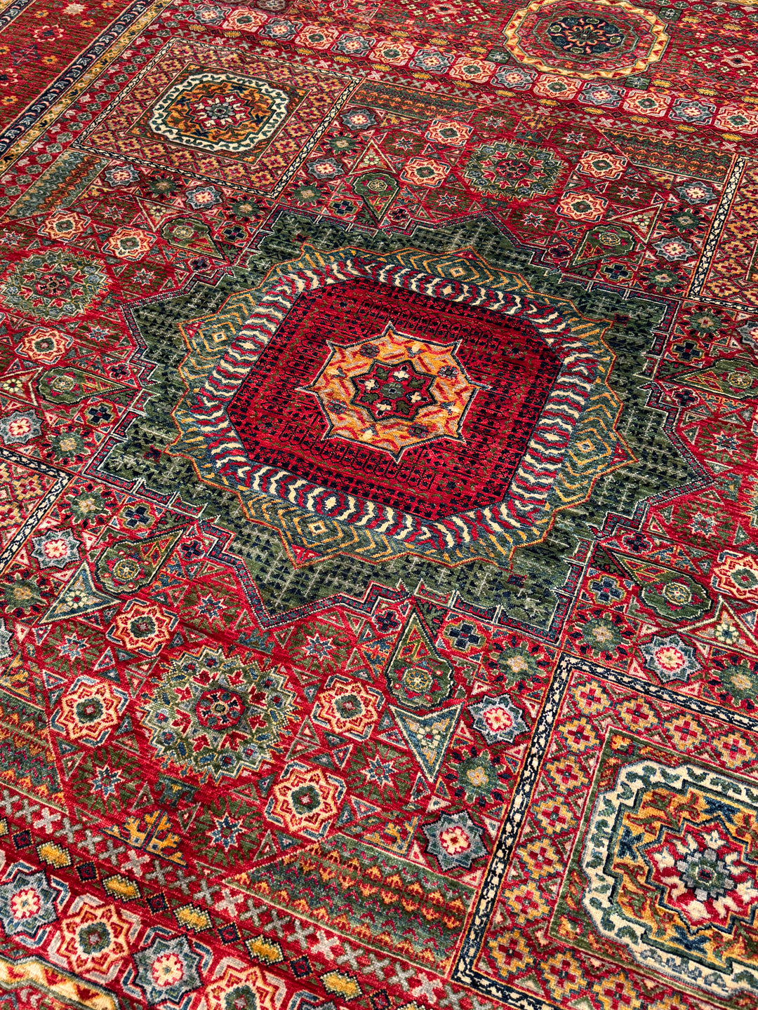 Mamluk Original Handwoven Red Root Dye Wool Rug 268x336 cm (9 square meters) - 8x11 ft 