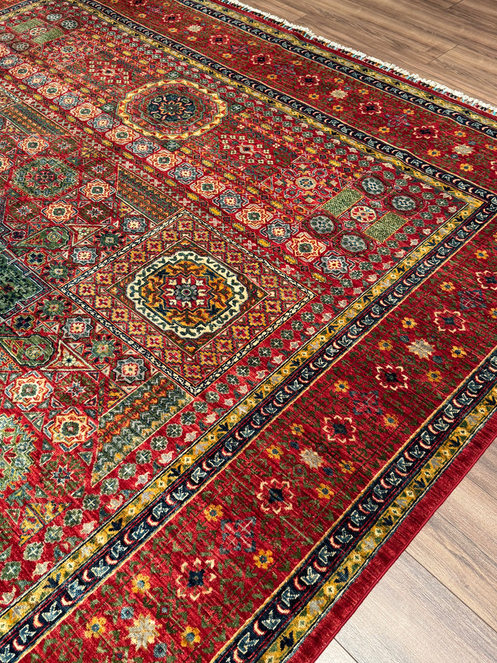 Mamluk Original Handwoven Red Root Dye Wool Rug 268x336 cm (9 square meters) - 8x11 ft 