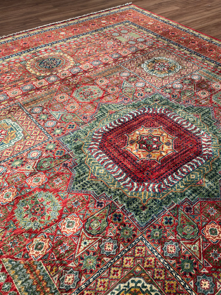 Mamluk Original Handwoven Red Root Dye Wool Rug 268x336 cm (9 square meters) - 8x11 ft 