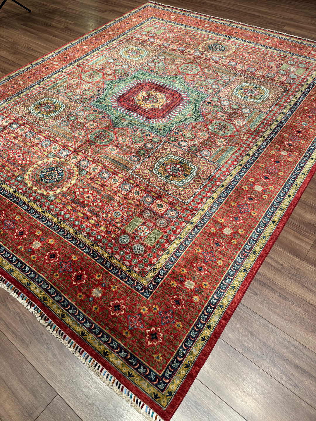 Mamluk Original Handwoven Red Root Dye Wool Rug 268x336 cm (9 square meters) - 8x11 ft 