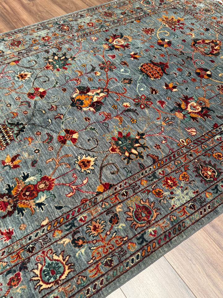 Sultani Binbirgece Orijinal El Dokuması Gri Kök Boya Yün Halı 173x248 4.29 Metrekare - 5x8 ft