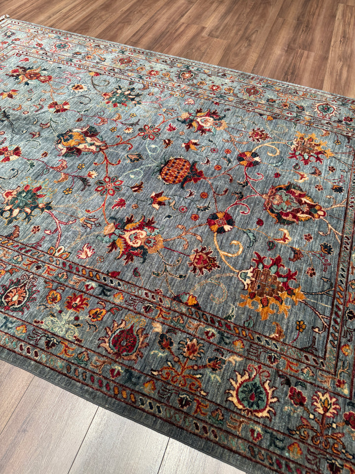 Sultani Binbirgece Orijinal El Dokuması Gri Kök Boya Yün Halı 173x248 4.29 Metrekare - 5x8 ft
