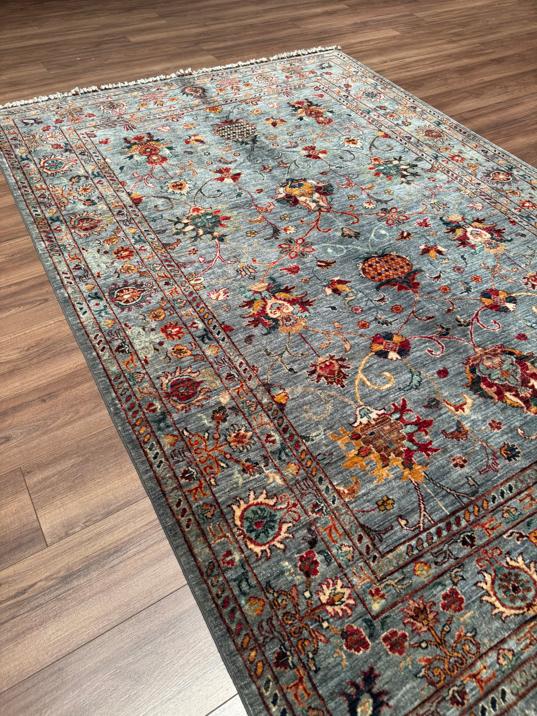 Sultani Binbirgece Orijinal El Dokuması Gri Kök Boya Yün Halı 173x248 4.29 Metrekare - 5x8 ft