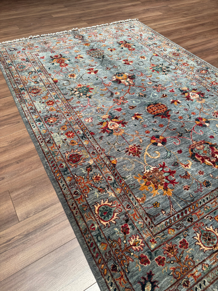 Sultani Binbirgece Orijinal El Dokuması Gri Kök Boya Yün Halı 173x248 4.29 Metrekare - 5x8 ft