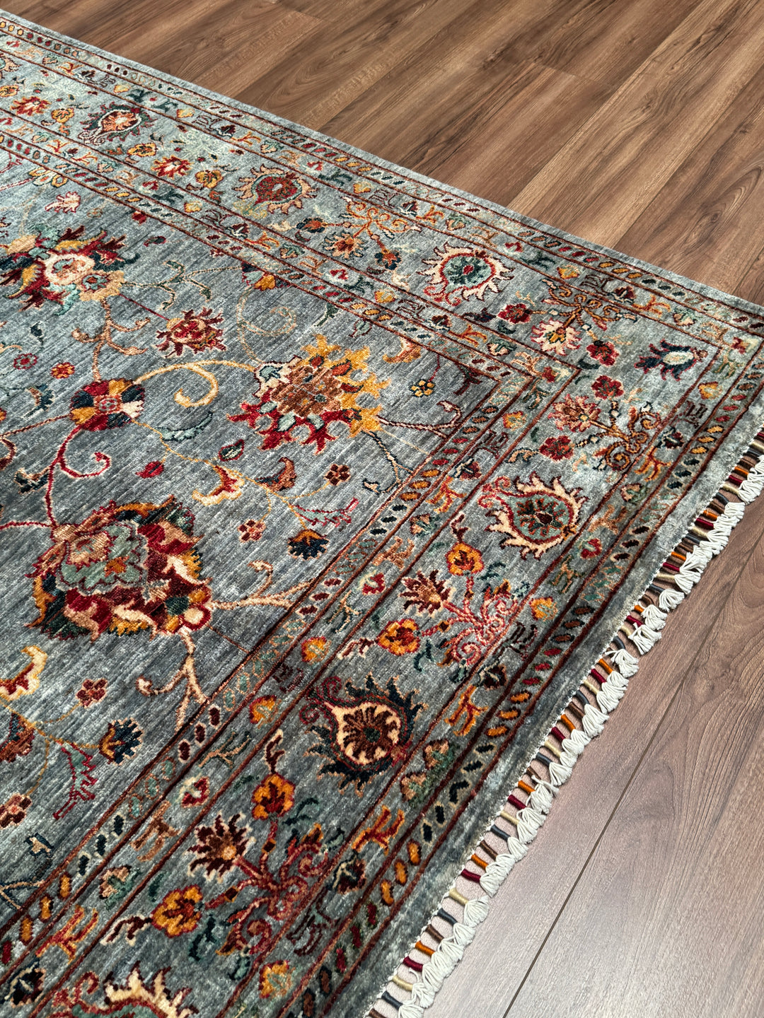 Sultani Binbirgece Orijinal El Dokuması Gri Kök Boya Yün Halı 173x248 4.29 Metrekare - 5x8 ft