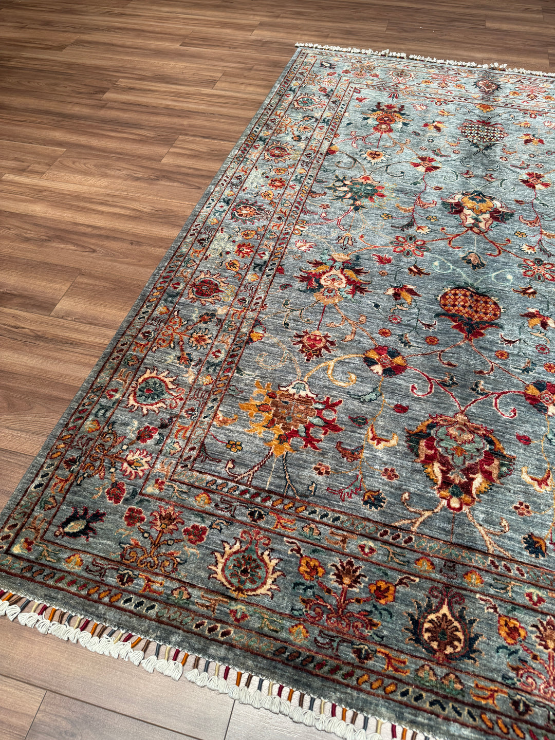 Sultani Binbirgece Orijinal El Dokuması Gri Kök Boya Yün Halı 173x248 4.29 Metrekare - 5x8 ft