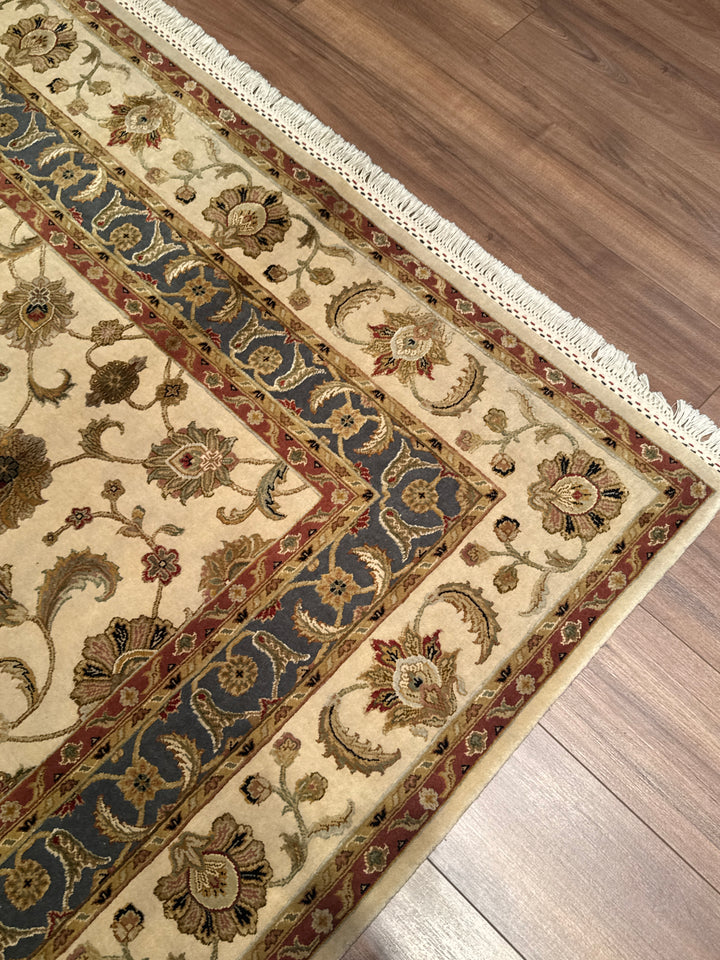 Hint Uşağı Aurora Orijinal El Dokuması Bej Yün İpek Halı 200x300 6 Metrekare - 7x10 ft
