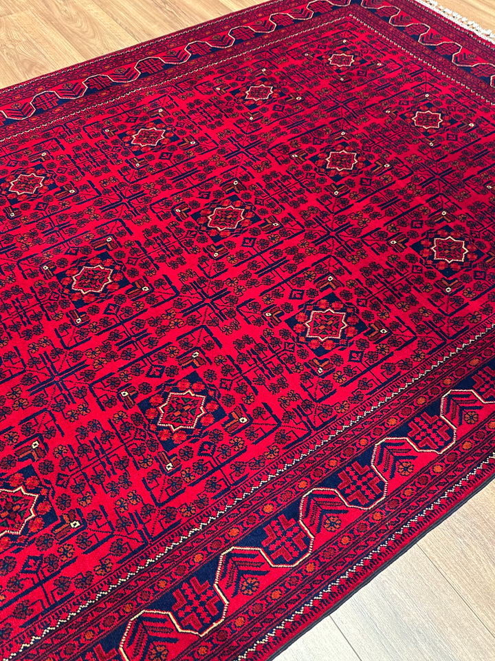 Afgan Halısı Hamyap Orijinal El Dokuması Kök Boya Yün 169x241 4.07 Metrekare - 5x7 ft