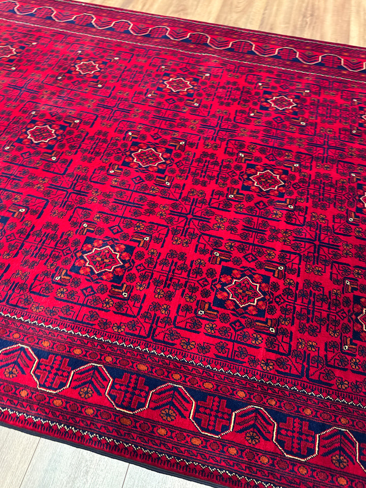 Afgan Halısı Hamyap Orijinal El Dokuması Kök Boya Yün 169x241 4.07 Metrekare - 5x7 ft