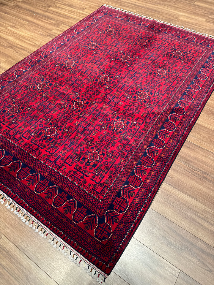 Afgan Halısı Hamyap Orijinal El Dokuması Kök Boya Yün 169x241 4.07 Metrekare - 5x7 ft