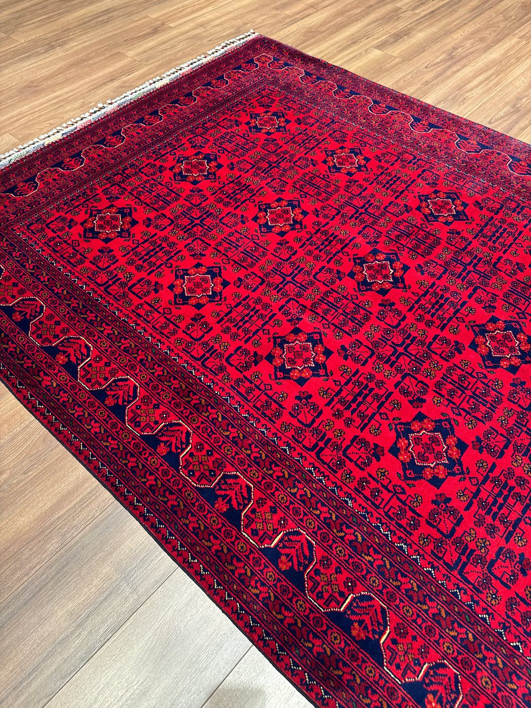 Afgan Halısı Hamyap Orijinal El Dokuması Kök Boya Yün 170x240 4.08 Metrekare - 5x7 ft