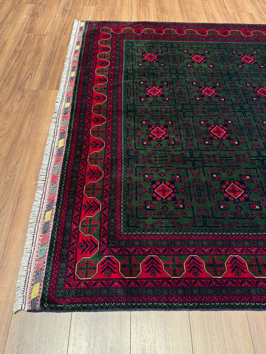 Afghan Biljik Rug Original Hand-Woven Natural Dye Wool 197x293 5.77 Square Meters - 7x10 ft