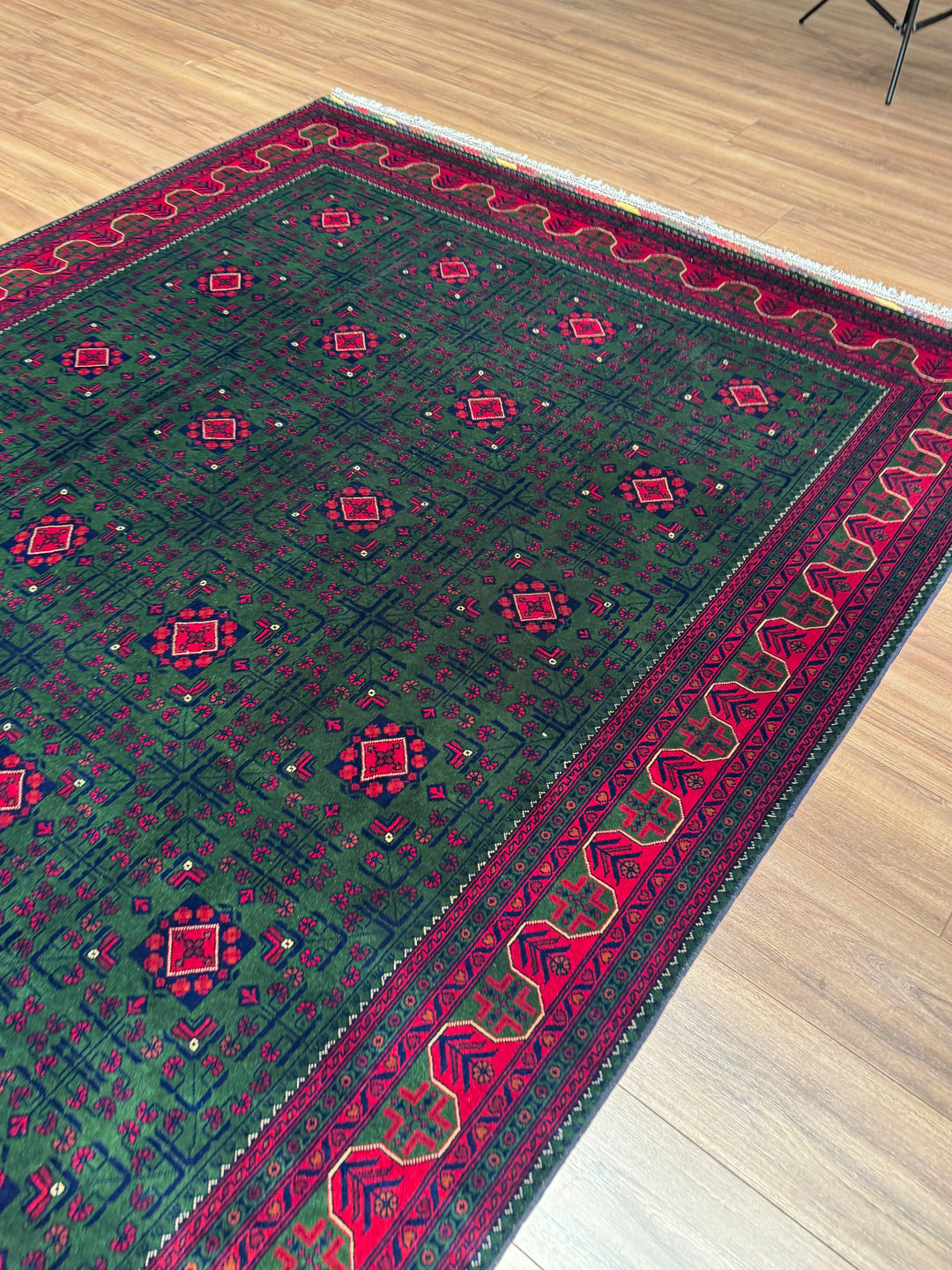 Afghan Biljik Rug Original Hand-Woven Natural Dye Wool 197x293 5.77 Square Meters - 7x10 ft
