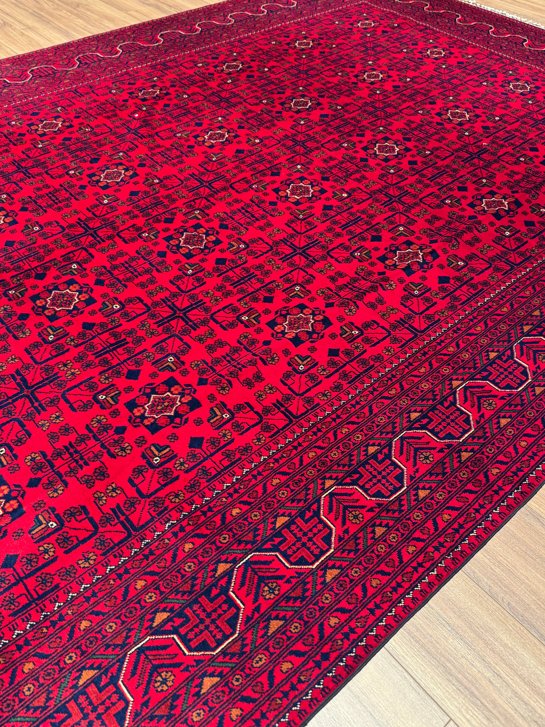 Afgan Halısı Hamyap Orijinal El Dokuması Kök Boya Yün 247x349 8.62 Metrekare - 8x11 ft
