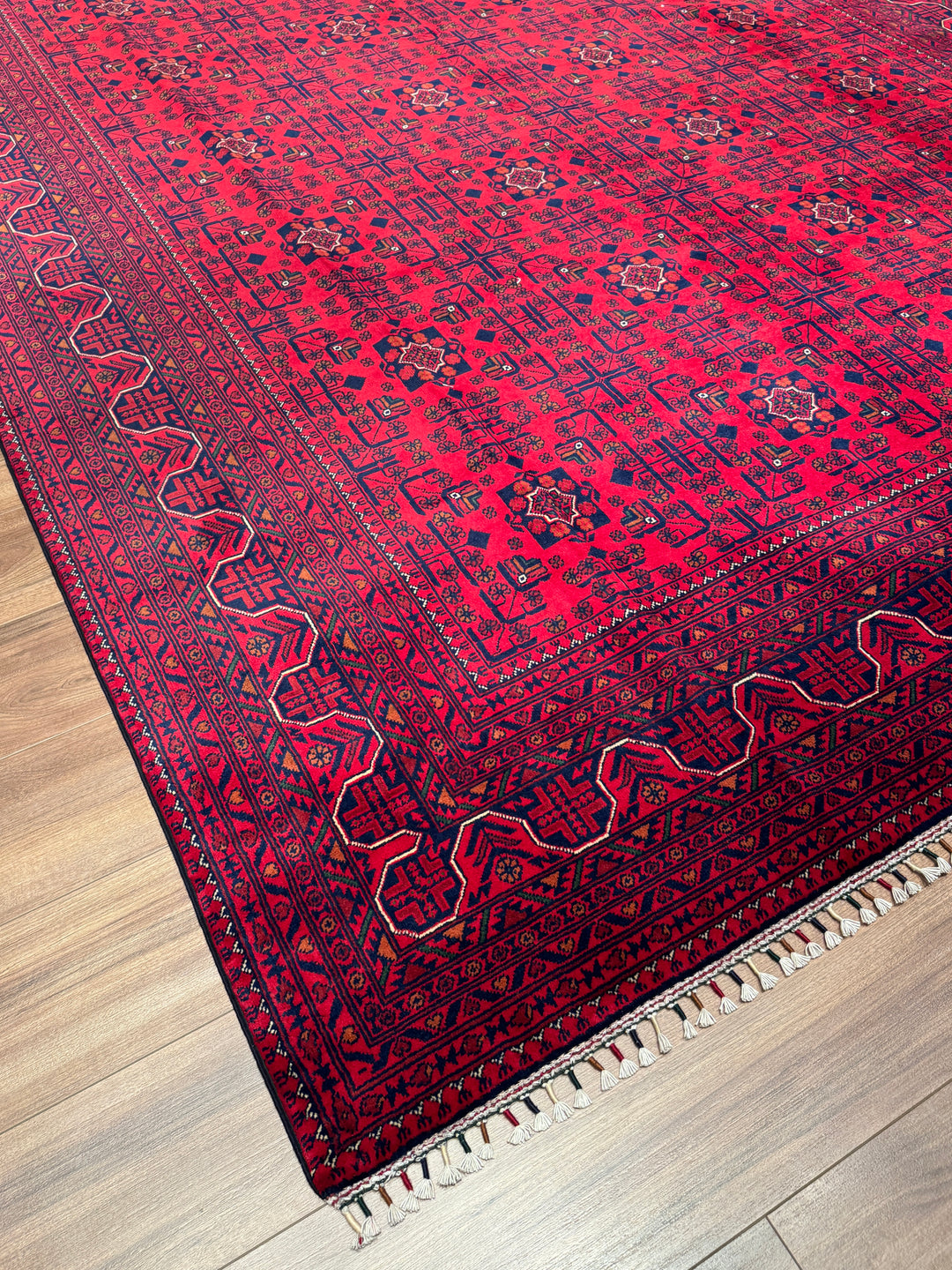 Afgan Halısı Hamyap Orijinal El Dokuması Kök Boya Yün 247x349 8.62 Metrekare - 8x11 ft