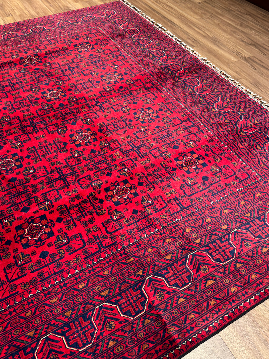 Afgan Halısı Hamyap Orijinal El Dokuması Kök Boya Yün 247x349 8.62 Metrekare - 8x11 ft