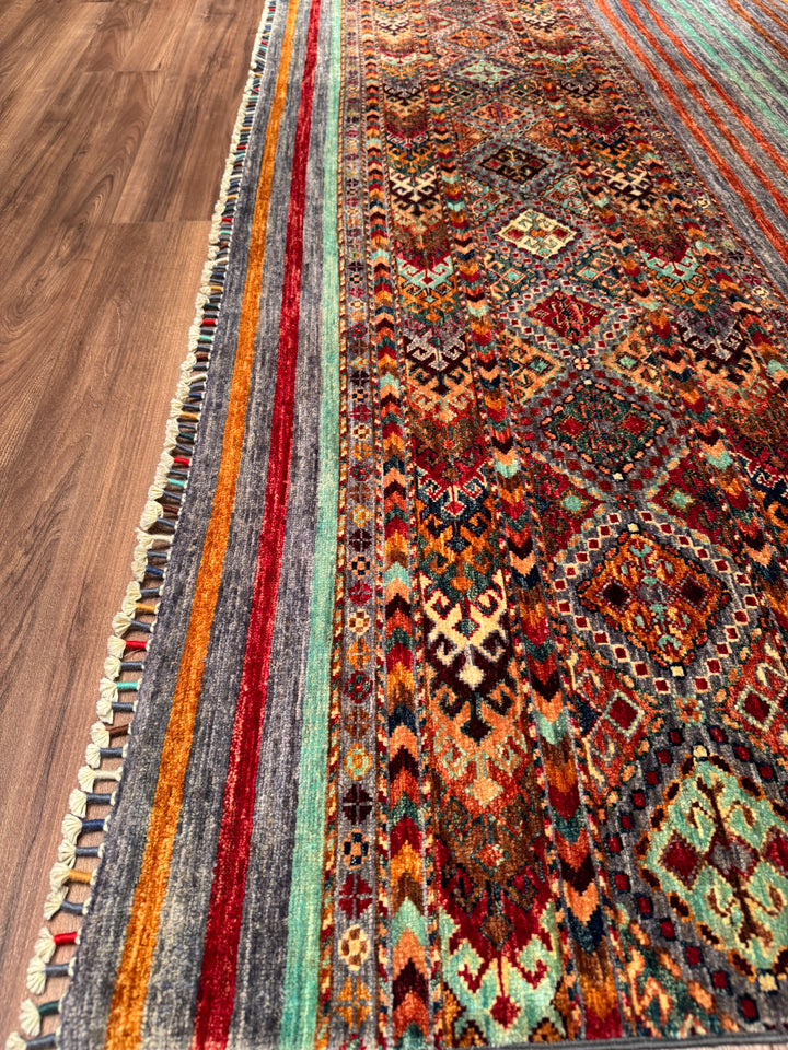 Khorjin Orijinal El Dokuması Multi Kök Boya Yün Halı 209x302 6.31 Metrekare - 7x10 ft