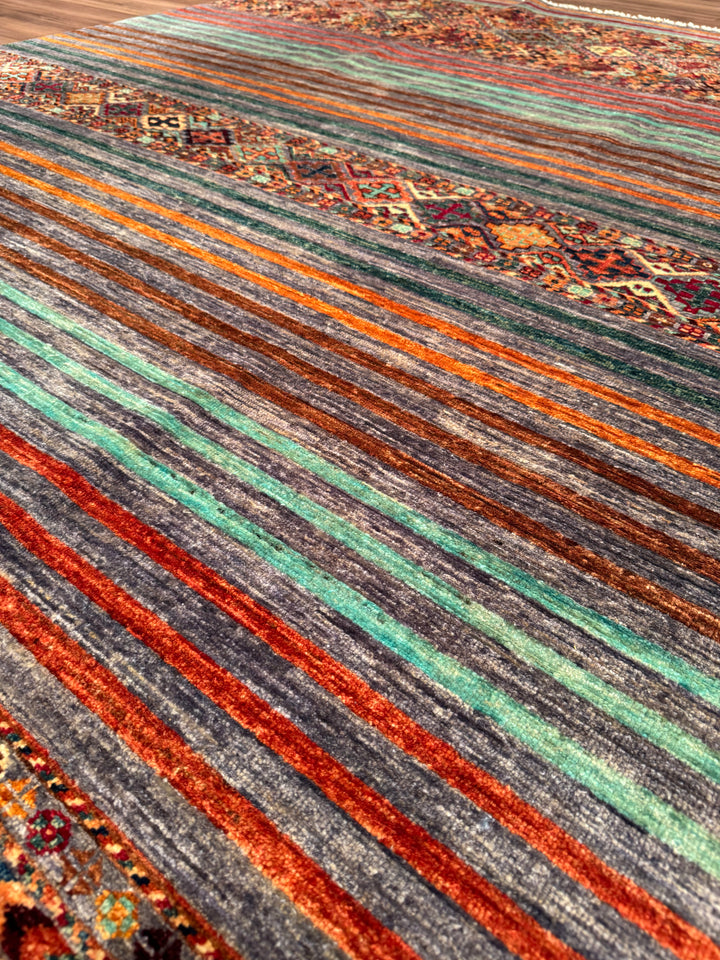 Khorjin Orijinal El Dokuması Multi Kök Boya Yün Halı 209x302 6.31 Metrekare - 7x10 ft