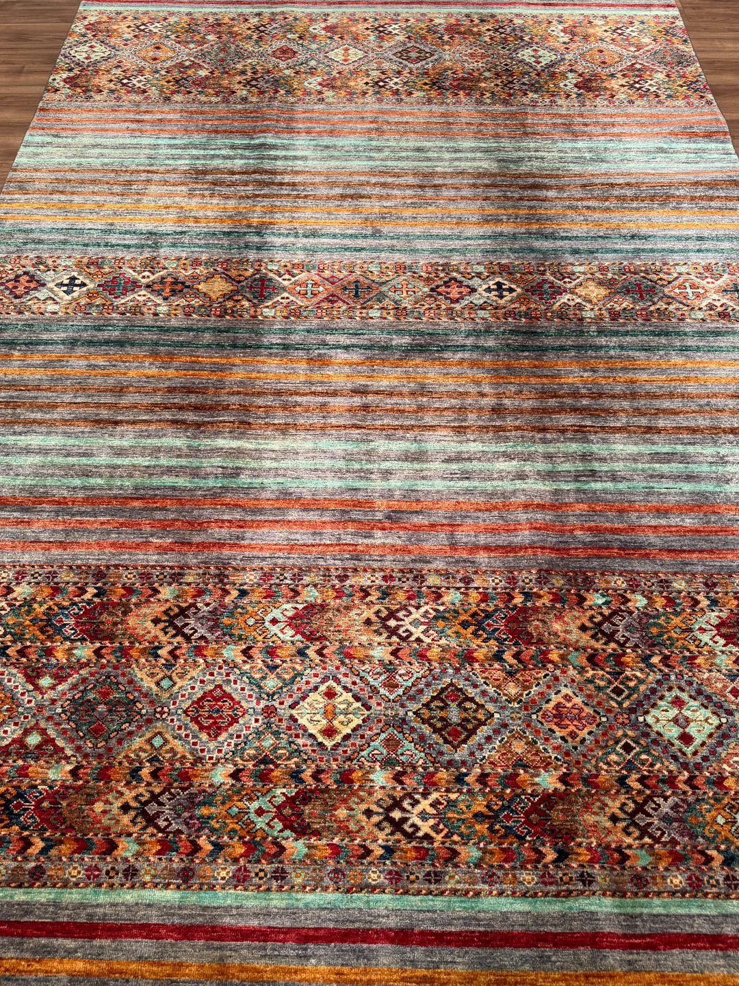 Khorjin Orijinal El Dokuması Multi Kök Boya Yün Halı 209x302 6.31 Metrekare - 7x10 ft