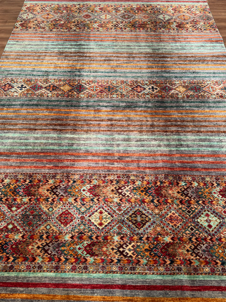 Khorjin Orijinal El Dokuması Multi Kök Boya Yün Halı 209x302 6.31 Metrekare - 7x10 ft