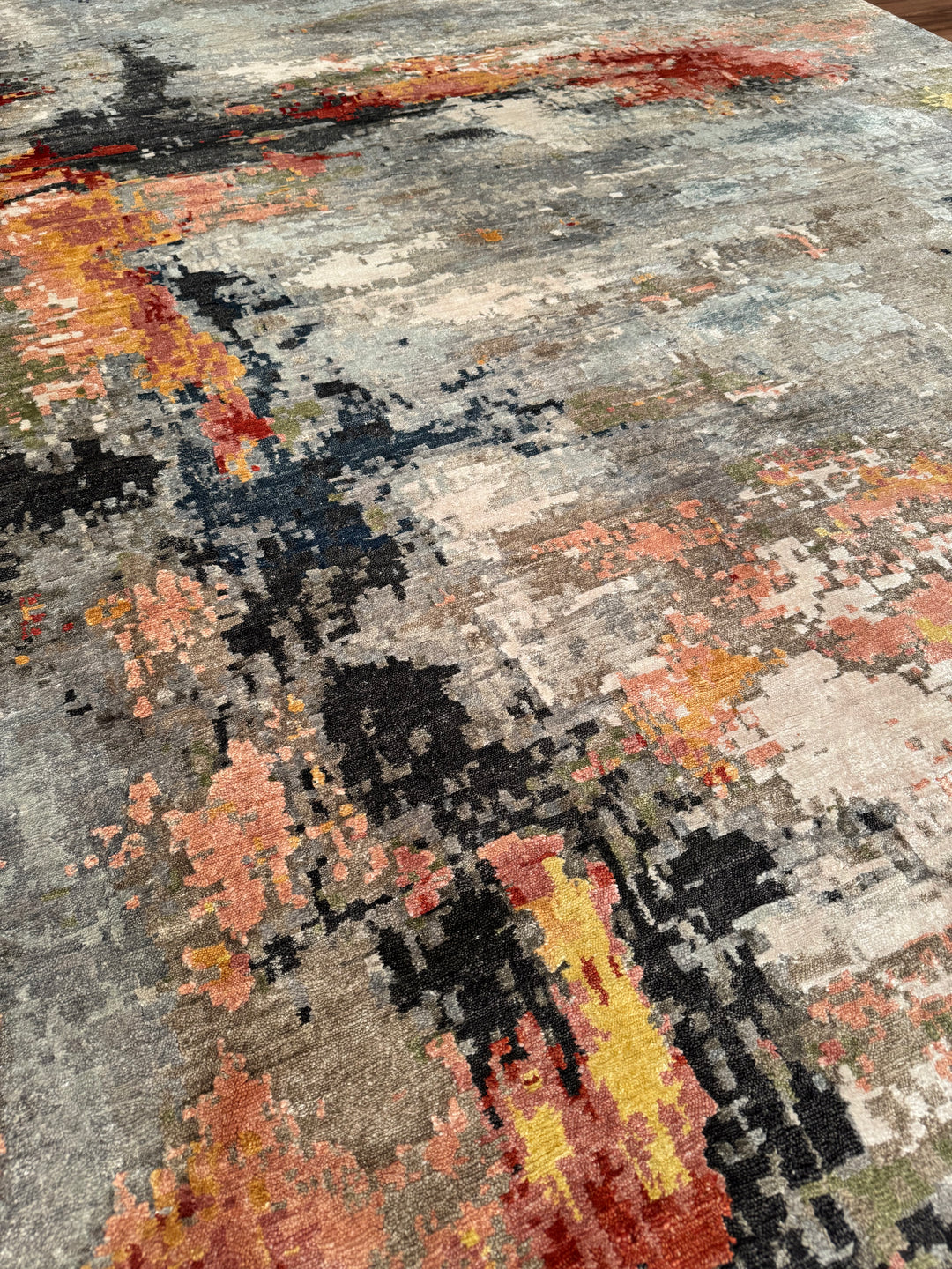 New Diamond Original Hand Woven Multi Wool Bamboo Carpet 270x365 9.86 Square Meters - 9x12 ft