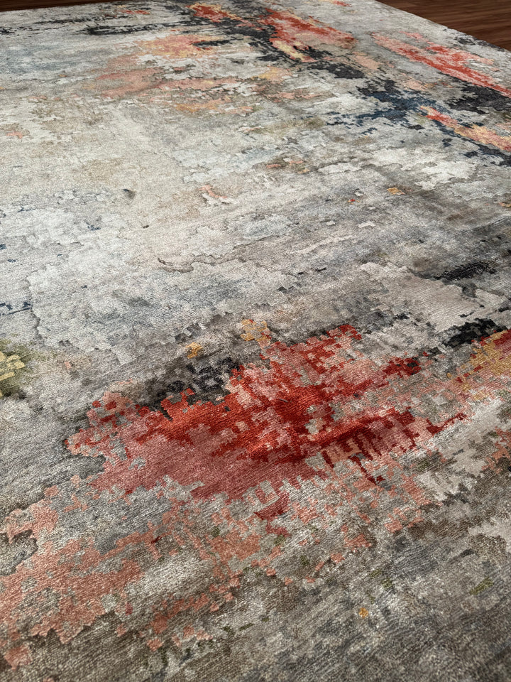 New Diamond Original Hand Woven Multi Wool Bamboo Carpet 270x365 9.86 Square Meters - 9x12 ft