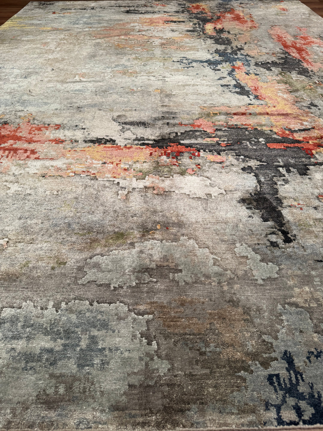 New Diamond Original Hand Woven Multi Wool Bamboo Carpet 270x365 9.86 Square Meters - 9x12 ft